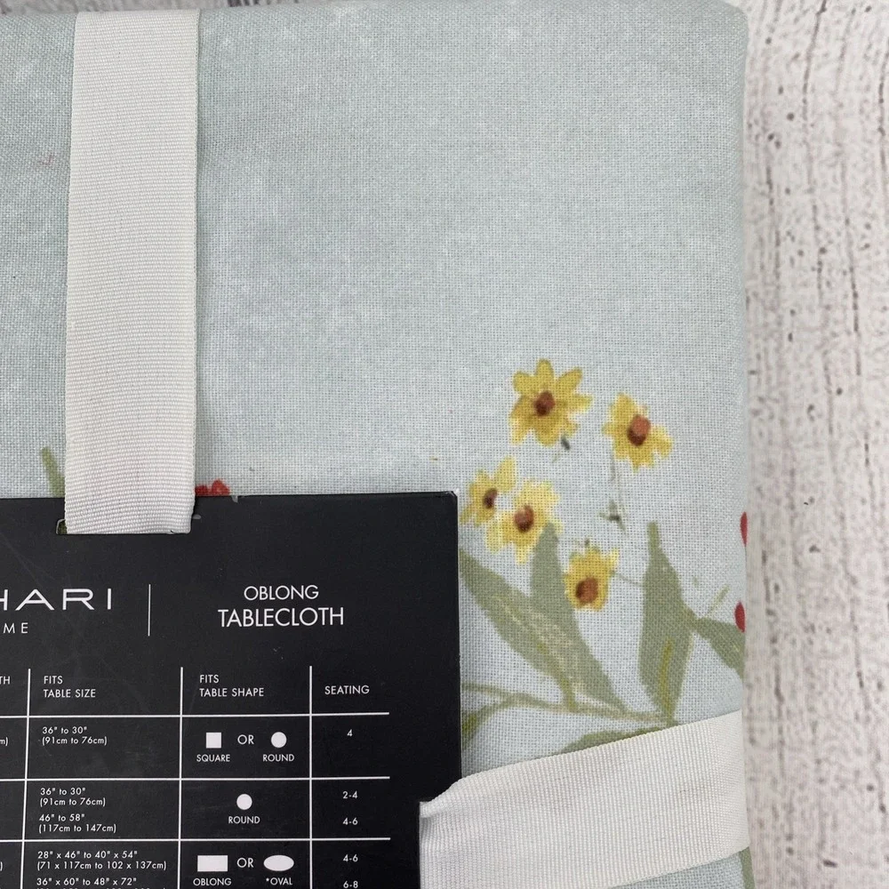 Tahari Tablecloth 60x84 Sunflower Dragonfly Green Yellow Blue Summer Spring